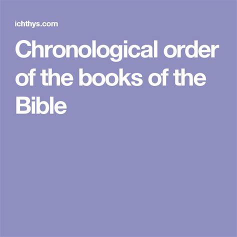 Chronological Order Of The Books Of The Bible Read Bible Bible