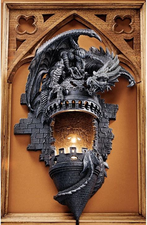 Dragon Wall Lamp Amazon Com Design Toscano Dragon S Castle Lair