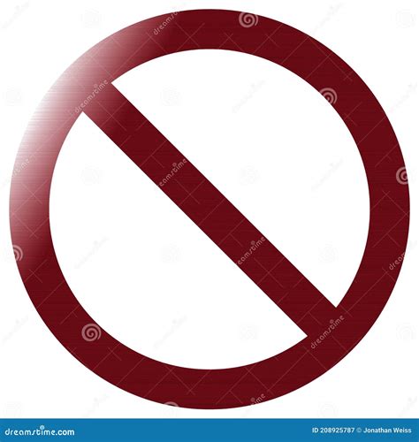 Prohibited And Forbidden No Textured Red Circle With Slash Sign On