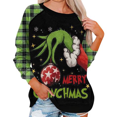 Ugly Christmas Fits Grinch Christmas Sweatshirts Women S Sweatshirts