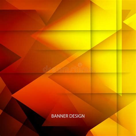 Yellow And Red Geometric Background With Triangular Polygons Abstract