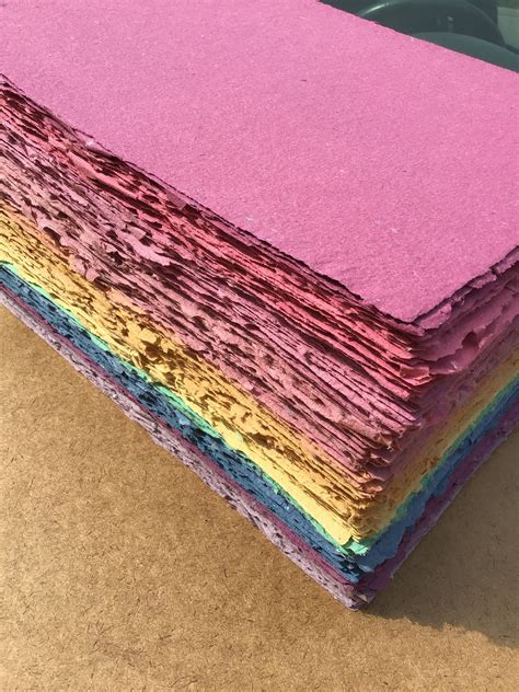 5 Sheets 85x11 Inch Rainbow Batch Handmade Paper Eco Friendly