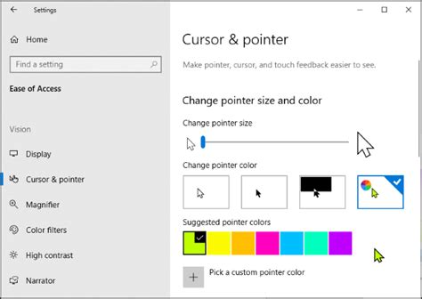 Cómo cambiar el color y el tamaño del puntero del mouse en Windows