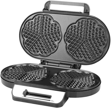 Heart Waffle Maker Double Head Non Stick Waffle Griddle