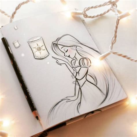 Mind Blowing Examples Of Disney Inspired Art Rapunzel Drawing