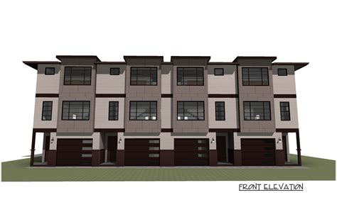 Modern 4 Plex House Plan With Match 2 Bed And 25 Bath Units
