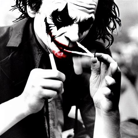 Krea Ai Photograph Of The Joker Smoking A Joint At Woodsto