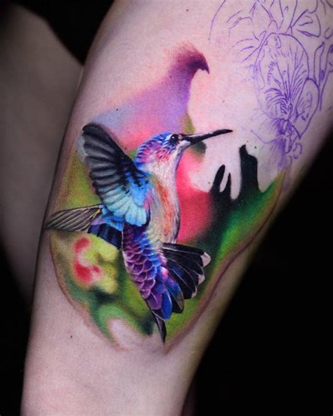 Colorful Hummingbird Best Tattoo Design Ideas