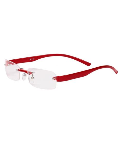 New Zovial Red Rimless Frame Eyeglasses Buy New Zovial Red Rimless