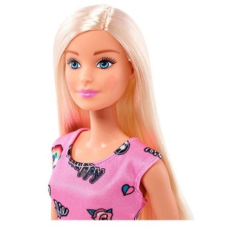 mattel barbie fjf13 chic doll in pink dress with prints buy online at best prices in pakistan