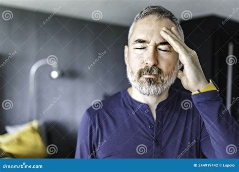40s Or 50s Sad And Worried Man With Grey Hair Stock Photo Image Of