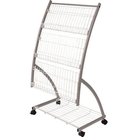 Tekkashop Mxsr432gy Simple Industrial Magazine Rack With 3 Tier And 1