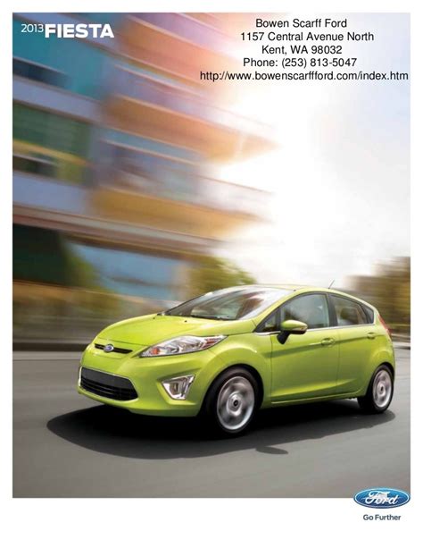 2013 Ford Fiesta Brochure Wa Kent Ford Dealer