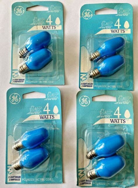 8 Pc Night Light Bulb 4c7 4w 120v C7 Incandescent Candelabra E12 Base