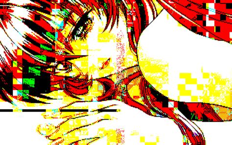 collage pixel anime girl