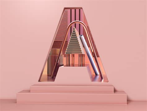 3D Typeface A For Asymmetric By Vania Gunawardi On Dribbble