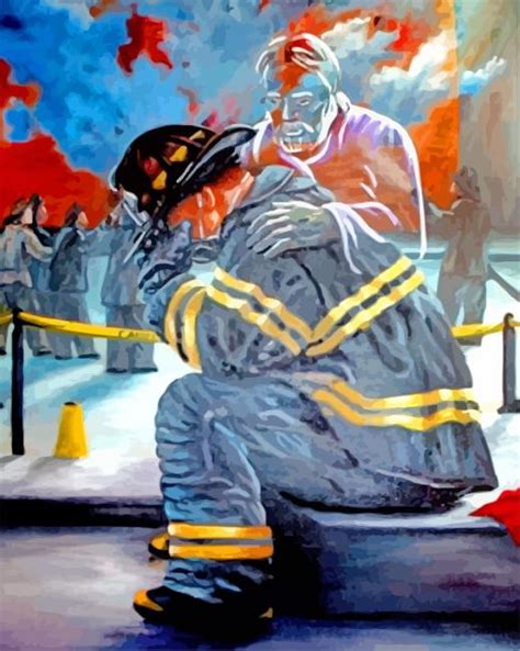 Firefighter Crying Paint By Numbers Canvas Paint By Numbers