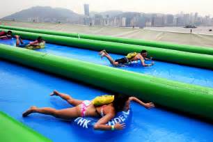 Its litterly sliding down 100 slides. Water slides 'not slippery enough to prevent crashes' at ...