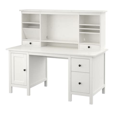 Hemnes Desk With Add On Unit White Stain 155 X 137 Cm Ikea