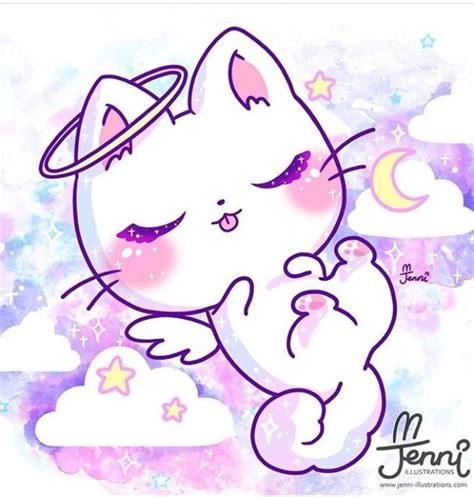 Rainbow Galaxy Cat Dibujos Kawaii Dibujos Bonitos Dibujos Chibi