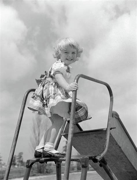 1950s Smiling Little Girl In Plaid Photograph By Vintage Images