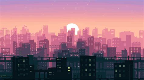 Pixel City Wallpapers Top Free Pixel City Backgrounds Wallpaperaccess