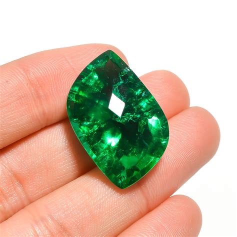 31 Ct Excellent Top Grade Quality Lab Created Green Emerald Etsy Uk