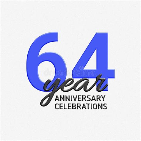 64th Anniversary Celebration Logo Design Stock Illustration