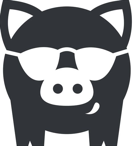 Domestic Pig Sticker Decal Silhouette Wearing The Glasses Of The Pig