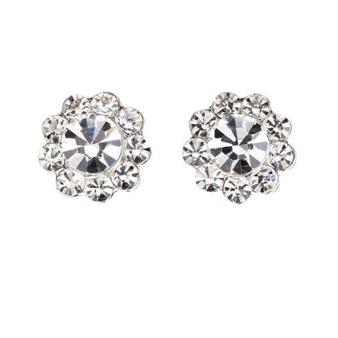 Swarovski Crystal Clear Crystal Stud Earrings Small Flower Mm