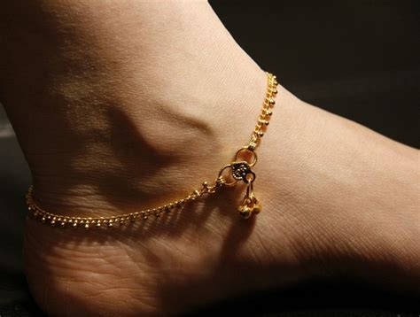 Gold Ball Design Single Anklet Silver Anklets Anklets Toe Rings