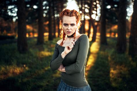 6000x4000 Depth Of Field Girl Model Bokeh Woman Dress Redhead Wallpaper Coolwallpapers Me