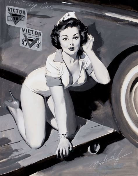 18 Pin Up Girls With Cars Vintage Napa Ads Pinup Art
