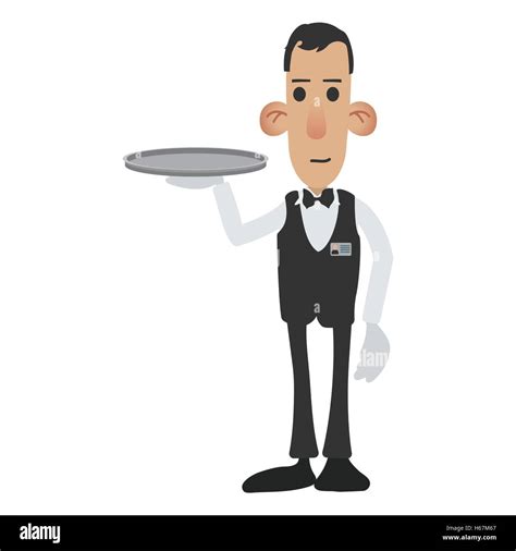 Waiter Cartoon Icon Stock Vector Image And Art Alamy