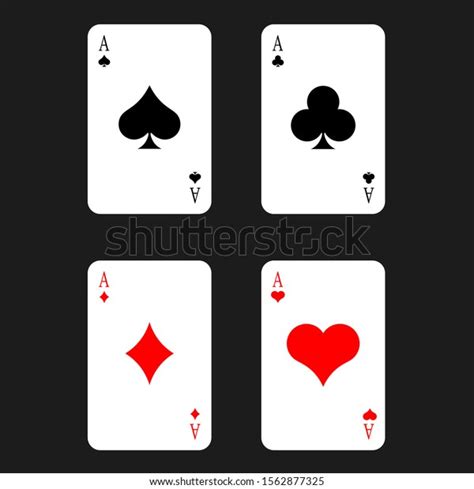 Playing Cards Four Different Suits Located Stock Vector Royalty Free