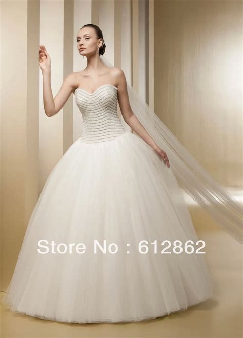 Strapless Sweetheart Ball Gown Crystal Beaded Corset Bodice Wedding