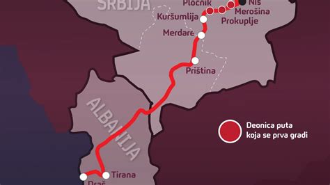Mapa Niš Priština Još Jedan Auto Put Iz Srbije Do Mora