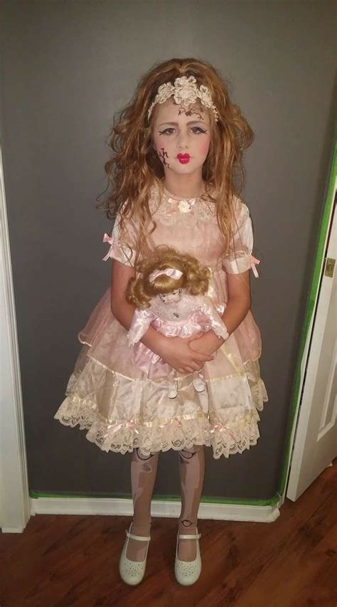 My Broken China Doll Costume I Made For My Daughter Doll Halloween
