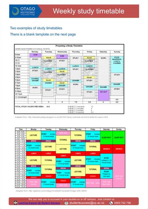 Free 15 Study Schedule Samples And Templates In Pdf Ms Word Excel