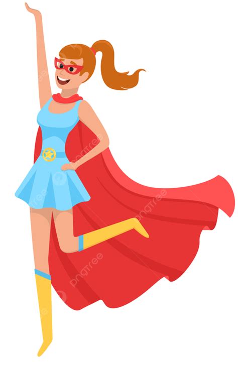 Superwoman Smiling Superhero Save World Illustration With Silhouette