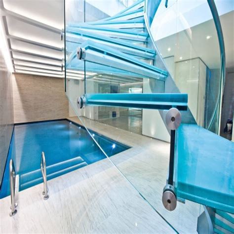 Pool And Wellness Area With Spiral Staircase London Swimming Pool Company