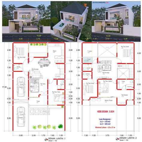 Denah Rumah Lantai Kamar Tidur Modern Minimalis