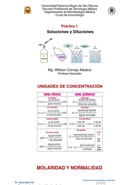 Práctica 1 Fórmulas De Concentración Química Pdf