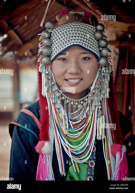 Akha Hill Tribe Girl Of Northern Thailand Chiang Mai Province