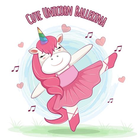Premium Vector Cute Unicorn Dancing Ballerina