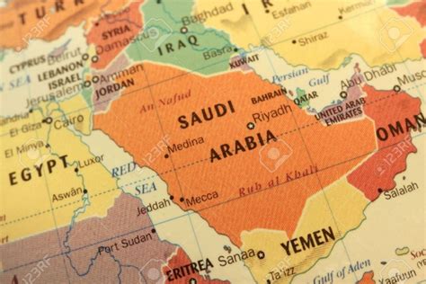 Map Of Saudi Arabia And Gulf Countries On Globe Iris Id