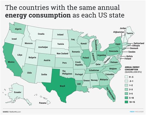 Map Of Us State Energy Use As A Foreign Country Business Insider