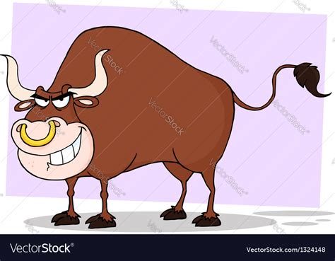 Tough Bull Grinning Royalty Free Vector Image Vectorstock