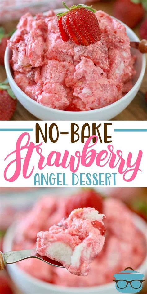 Spoon cake and gelatin mixture alternately into angel food pan. This No-Bake Strawberry Angel Dessert uses store bought ...