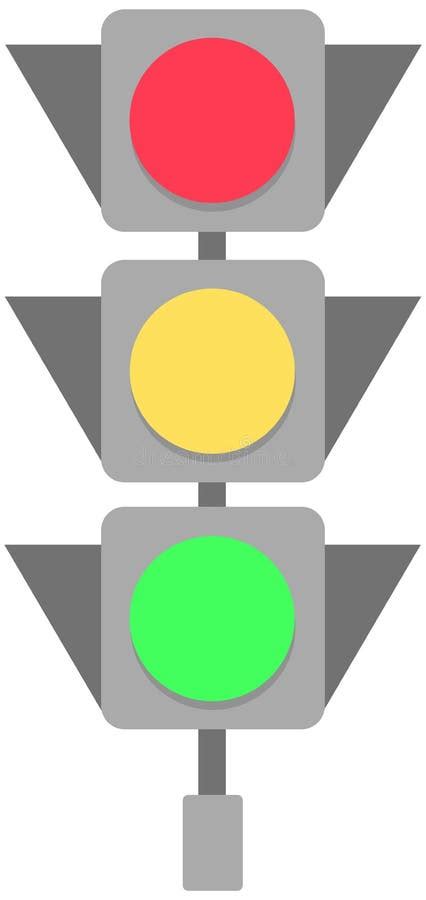 Traffic Light Icon Red Yellow And Green Lights On Stock Vector